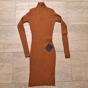 Lulus Ribbed Mock Sweater Dress XS